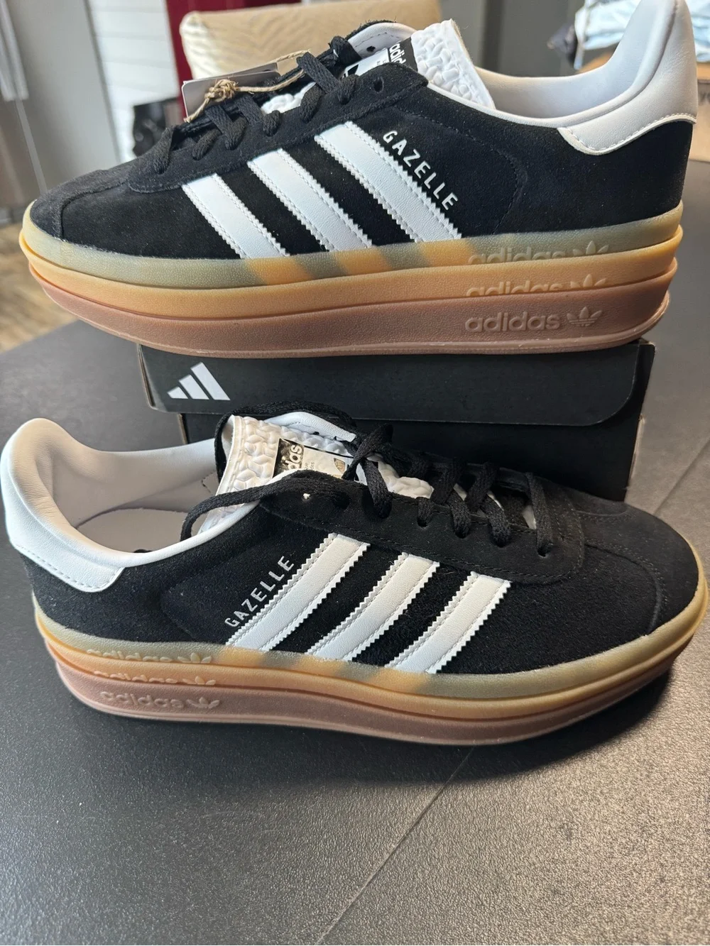 Adidas Gazelle Triple Stack 8.5 Women’s Sneakers - Black / White - Picture 1 of 6